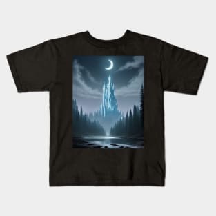 Wizards tower at night Kids T-Shirt